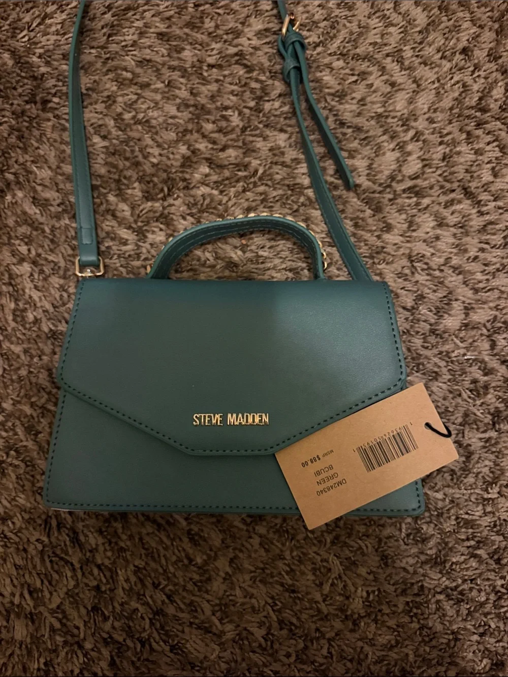 Steve Madden Teal Structured Crossbody Satchel